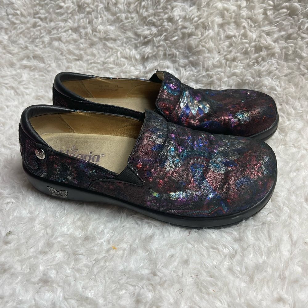 Alegria by PG Lite KEL 753 soft leather shimmery floral clogs/mules SZEUR 40
